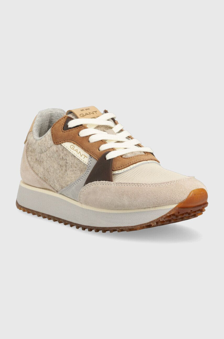 Gant sneakers Bevinda culoarea bej - Pled.ro