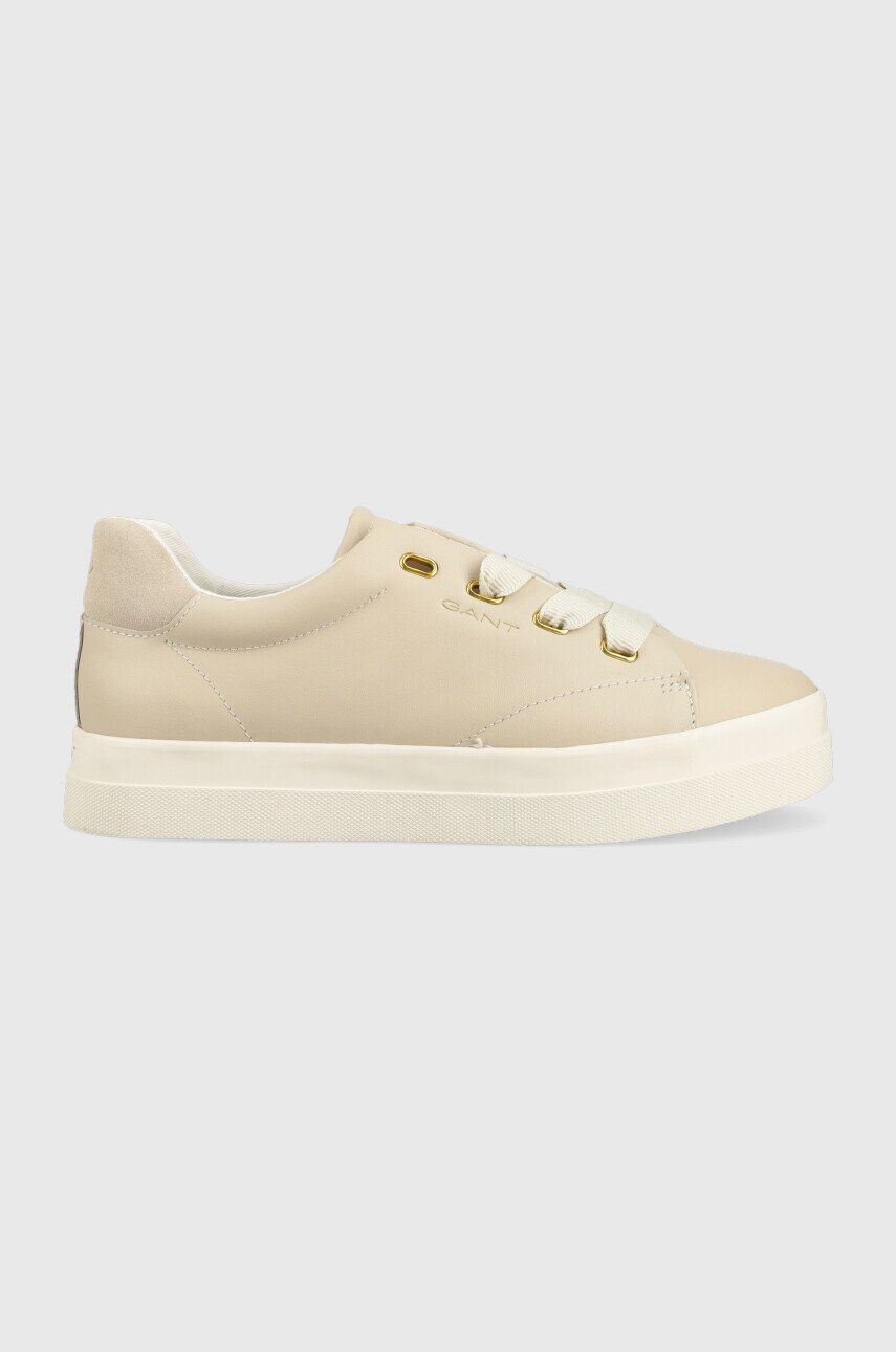 Gant sneakers din piele Avona culoarea bej - Pled.ro