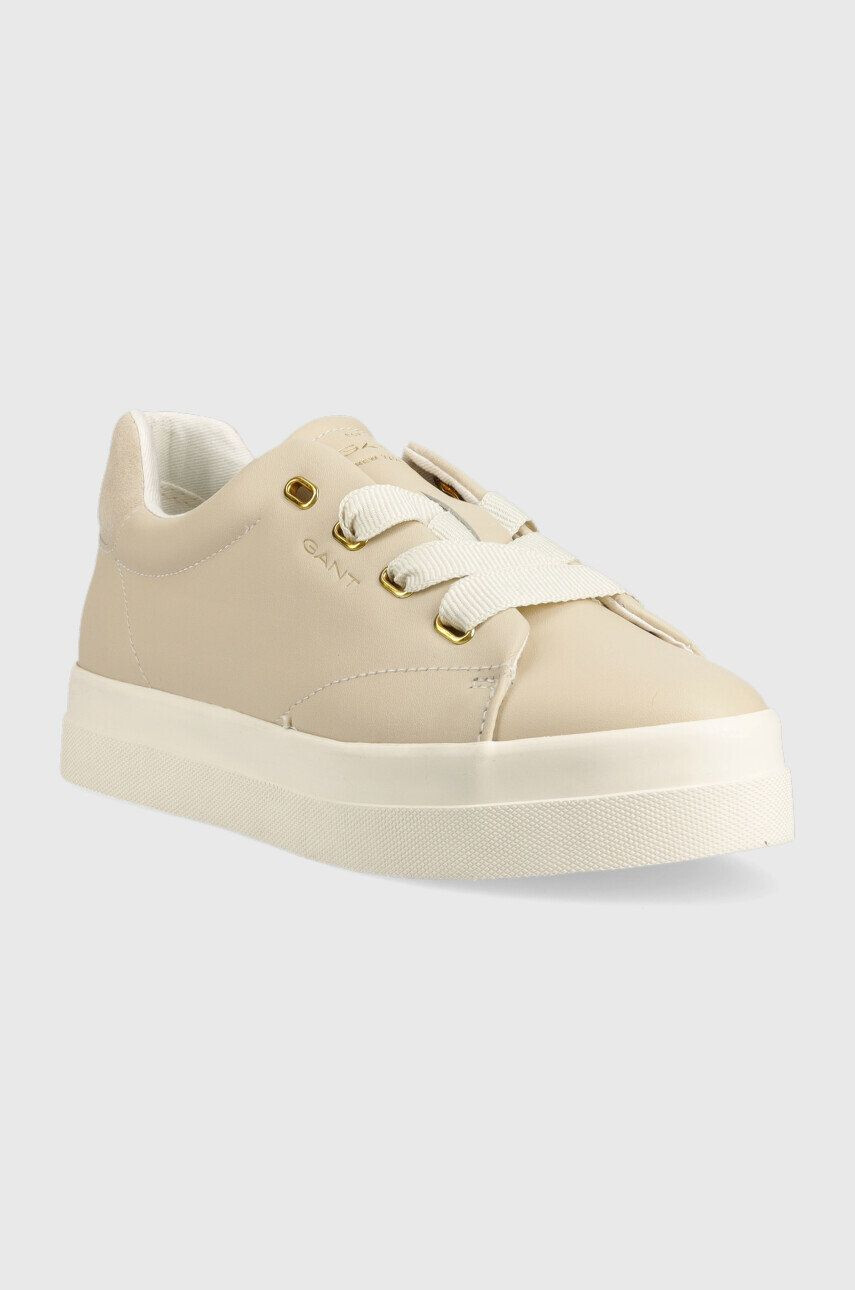 Gant sneakers din piele Avona culoarea bej - Pled.ro