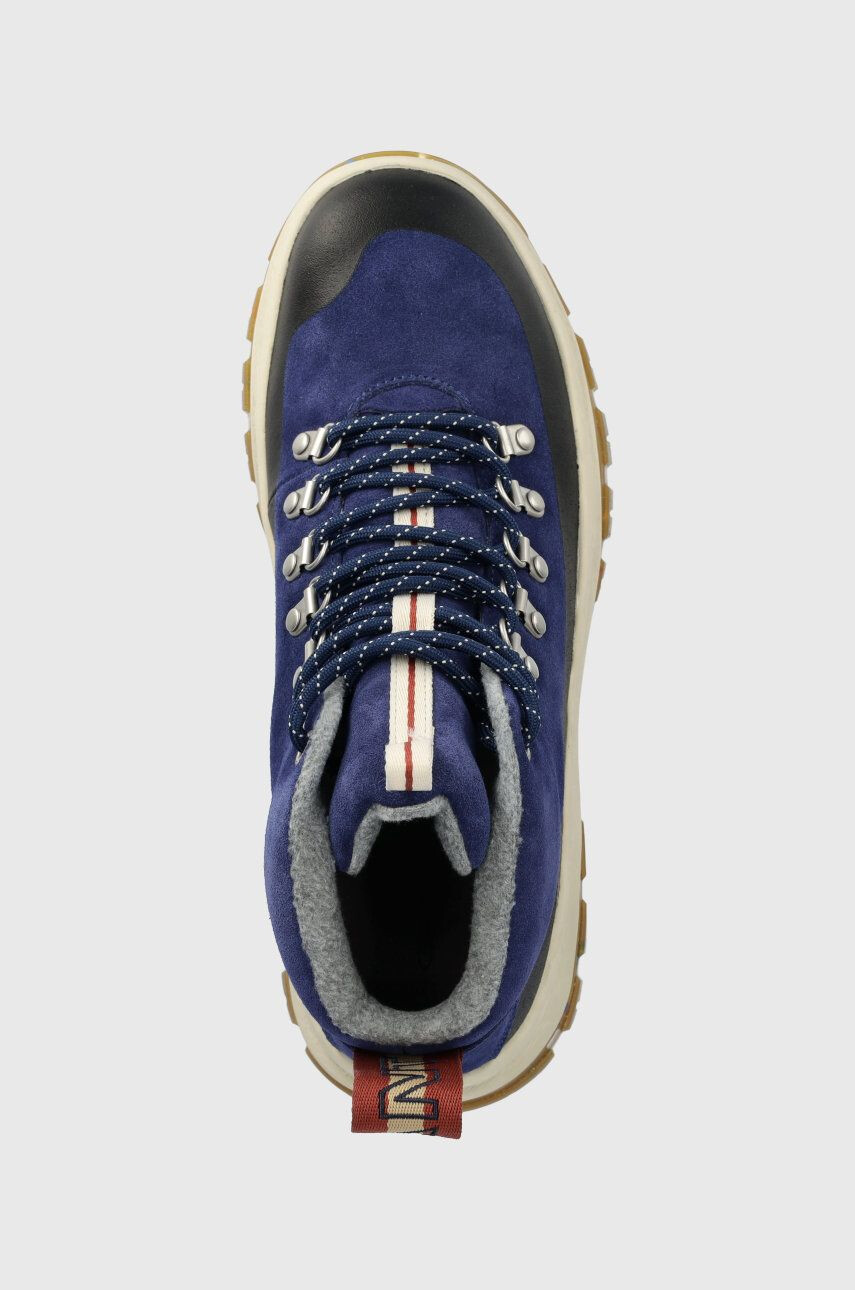 Gant sneakers din piele Hillark culoarea albastru marin - Pled.ro