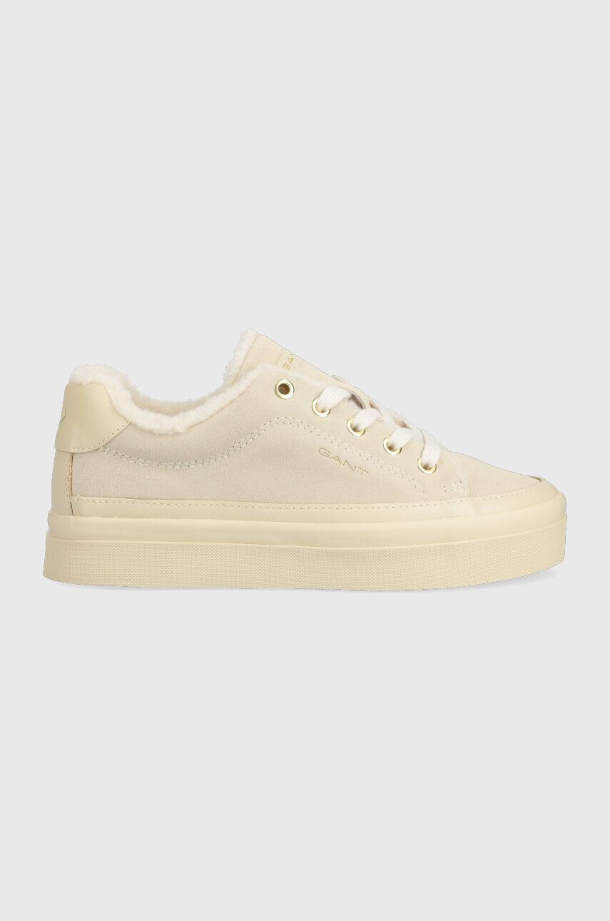 Gant sneakers din piele intoarsă Avona culoarea bej 27533155.G11 - Pled.ro