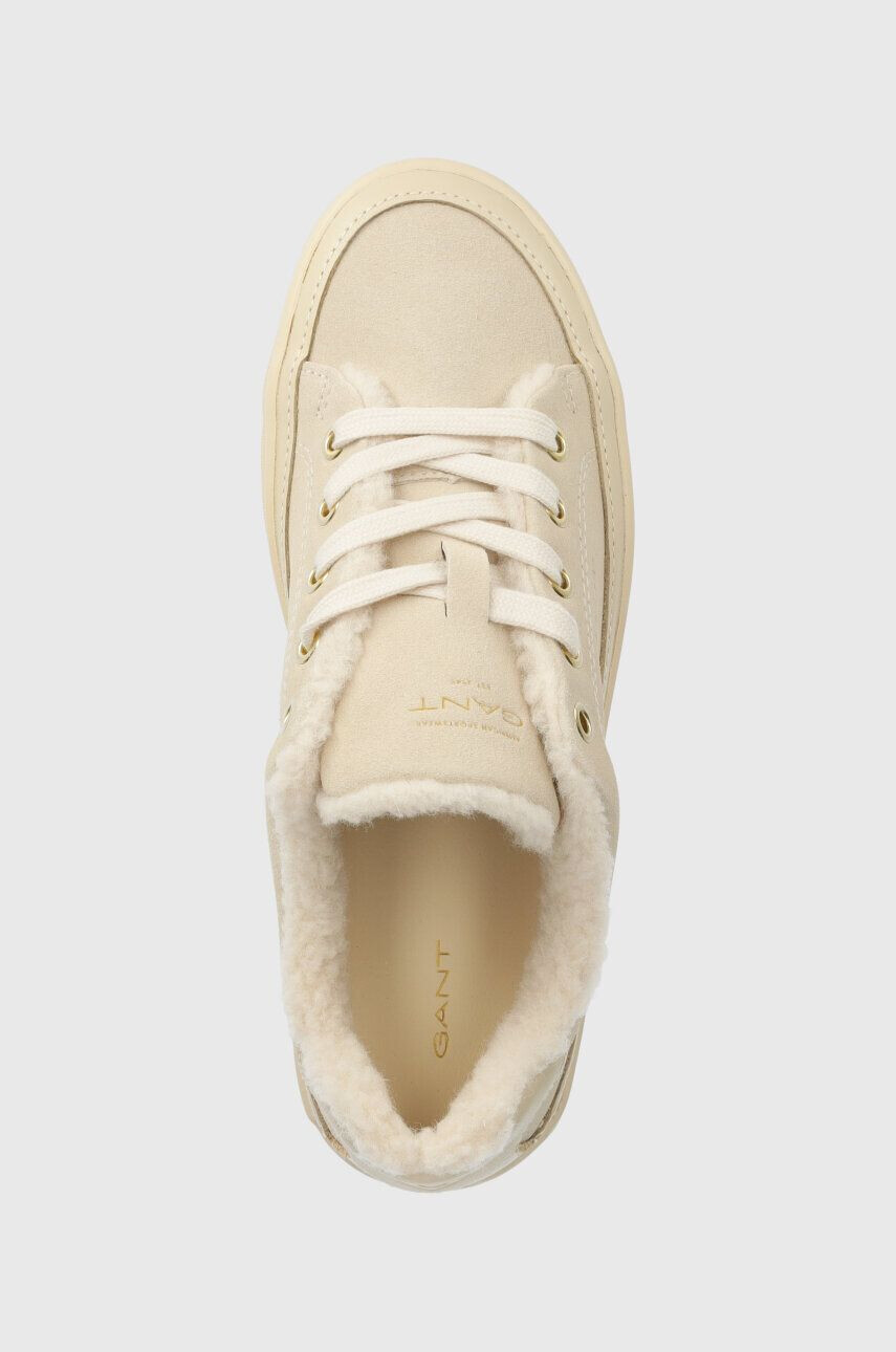 Gant sneakers din piele intoarsă Avona culoarea bej 27533155.G11 - Pled.ro