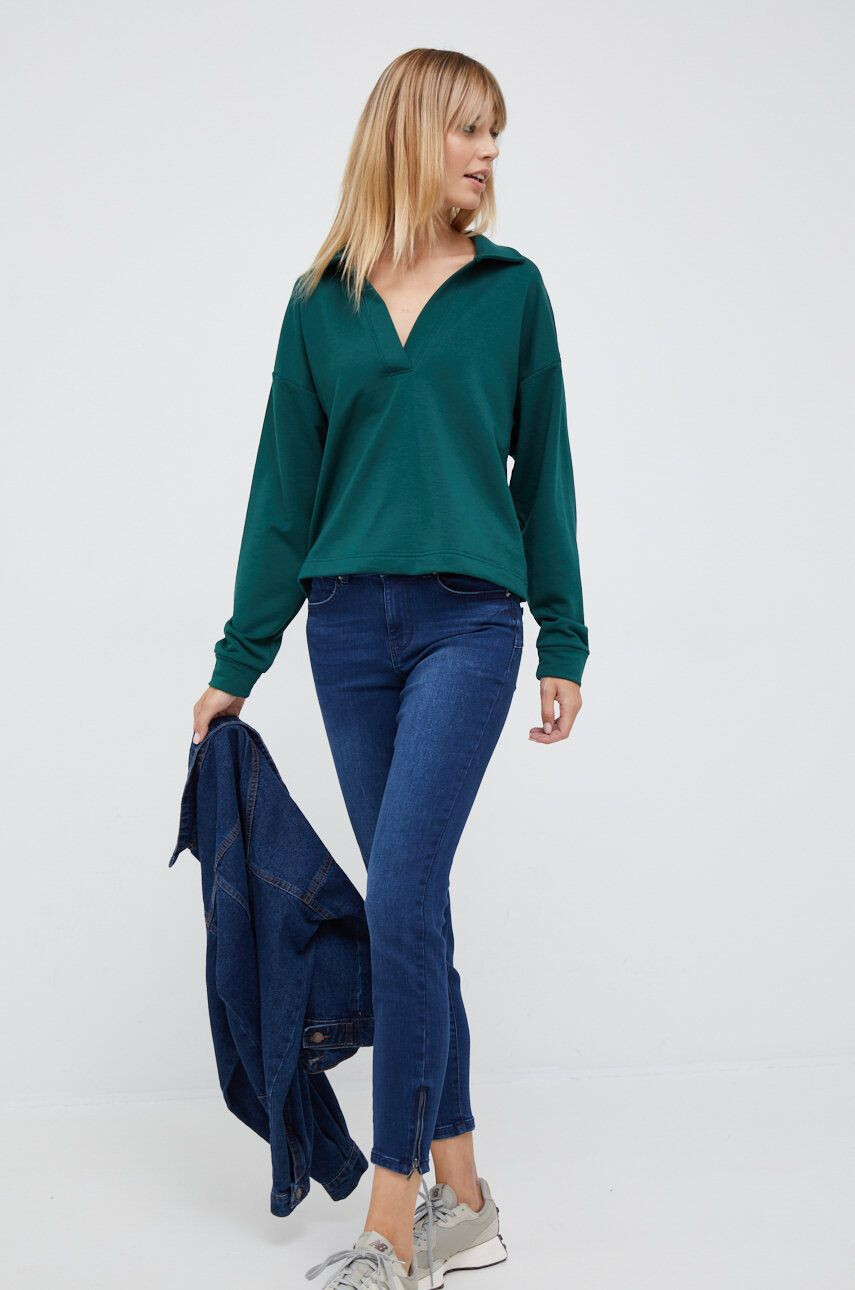 Gap bluza femei culoarea verde neted - Pled.ro