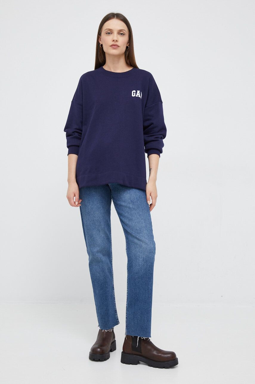 Gap bluza femei culoarea albastru marin cu imprimeu - Pled.ro