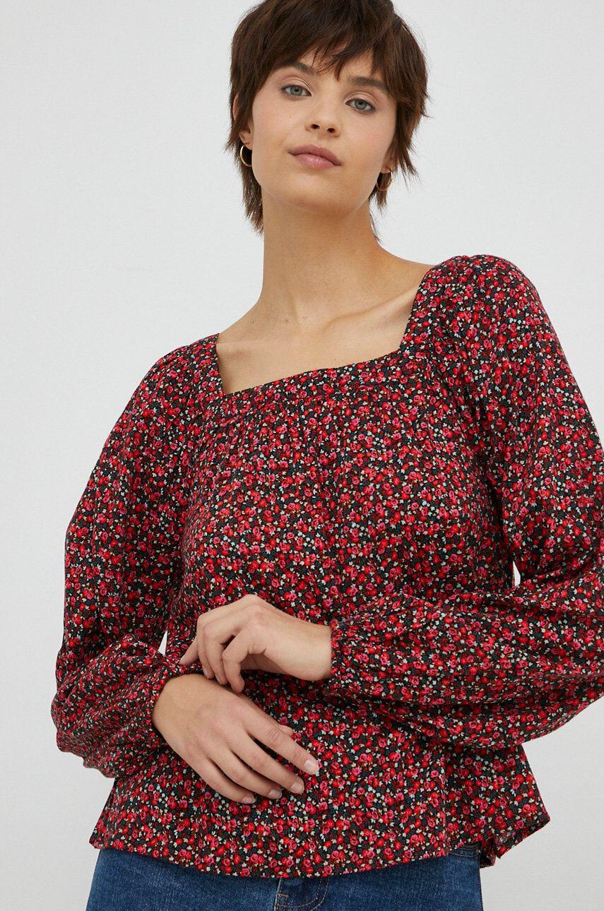 Gap bluza femei culoarea rosu in modele florale - Pled.ro