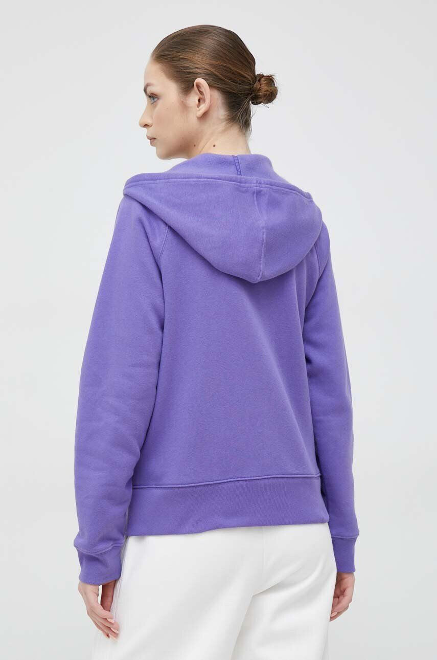 Gap bluza femei culoarea violet cu glugă cu imprimeu - Pled.ro