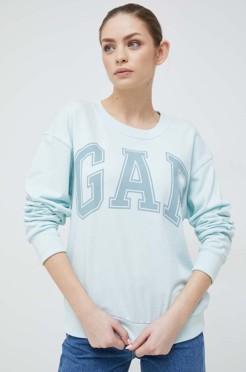 Gap bluza femei culoarea turcoaz cu imprimeu - Pled.ro