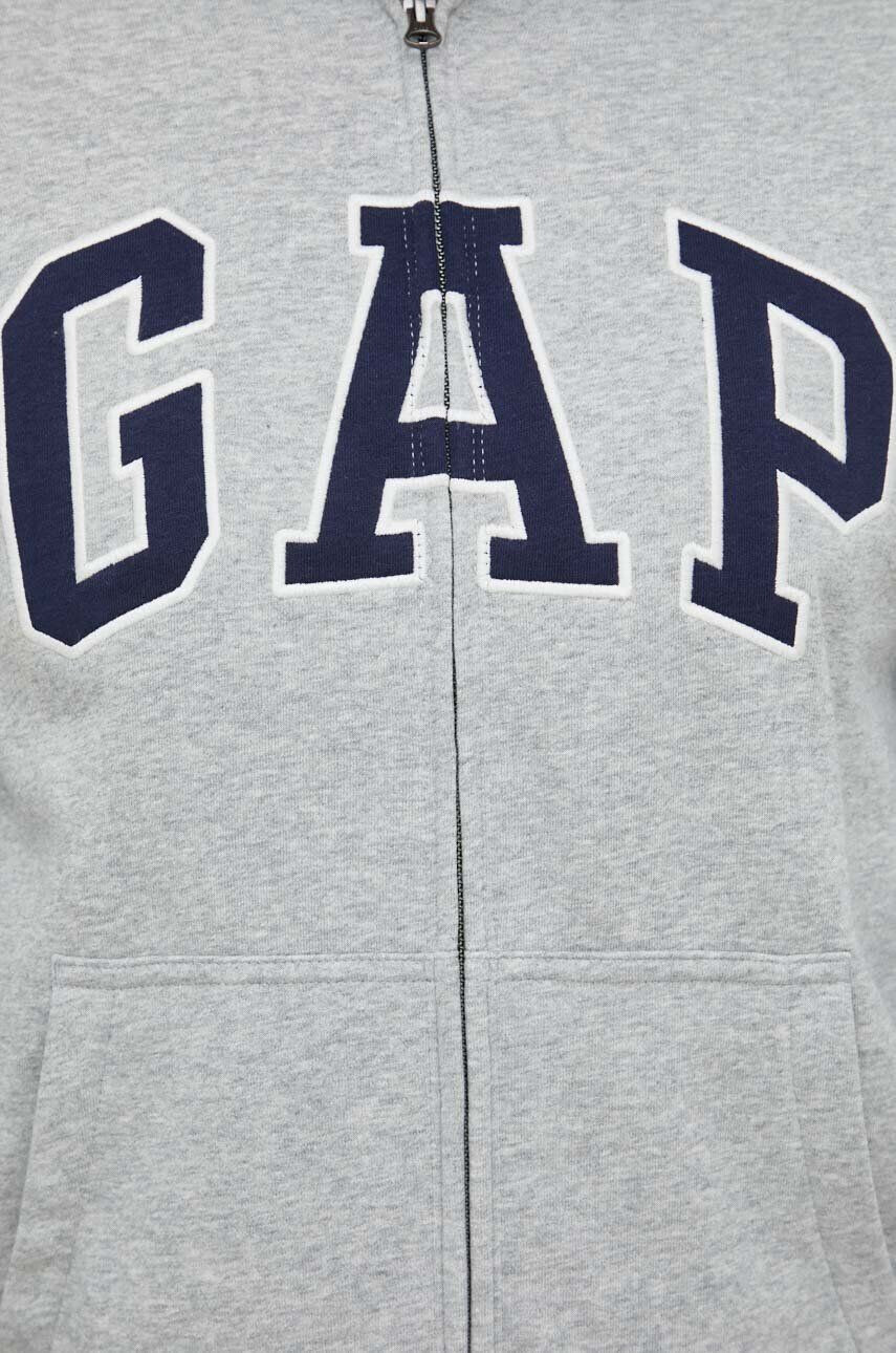 Gap bluza femei culoarea negru cu glugă cu imprimeu - Pled.ro