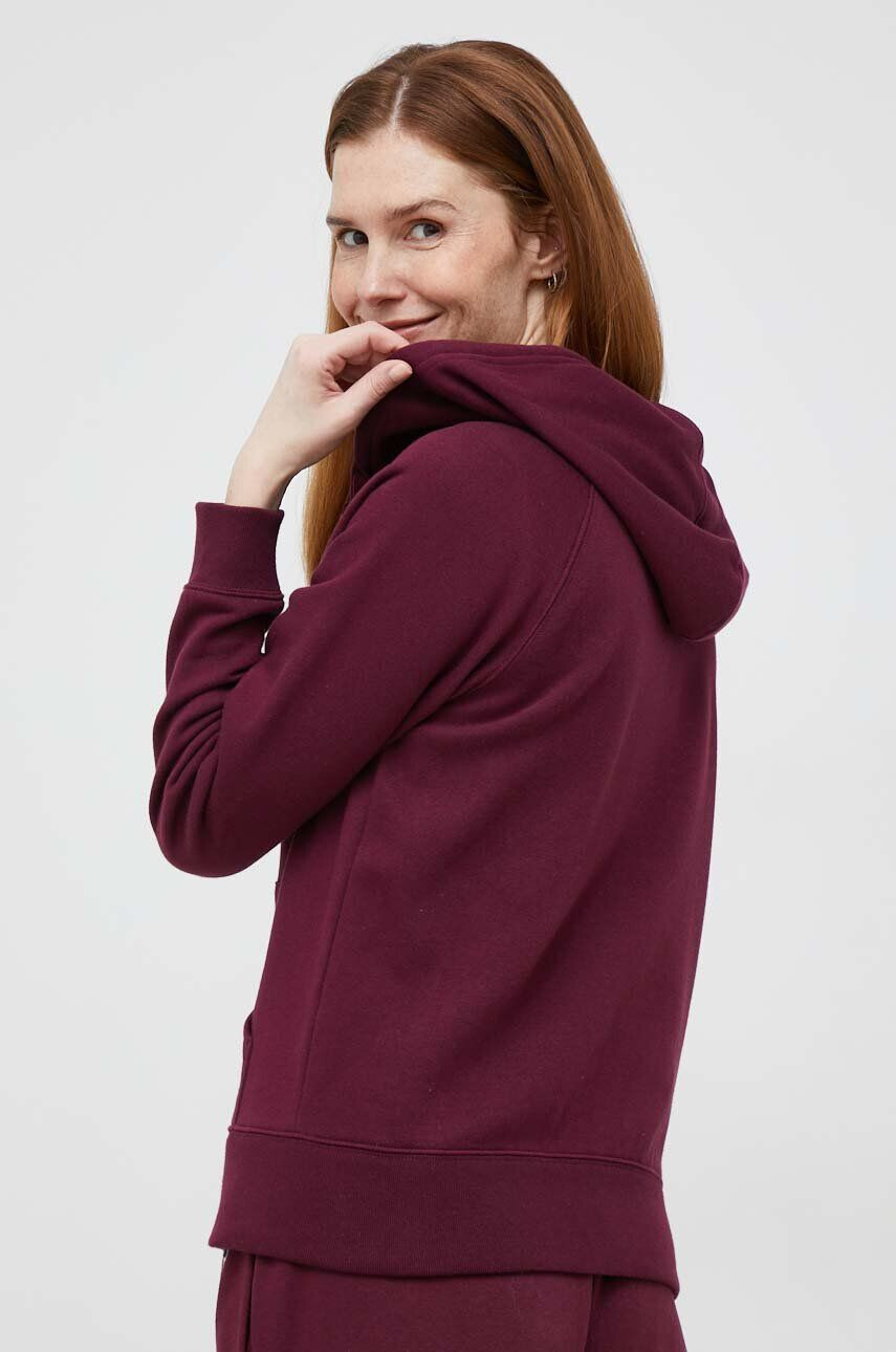 Gap bluza femei culoarea bordo cu glugă cu imprimeu - Pled.ro