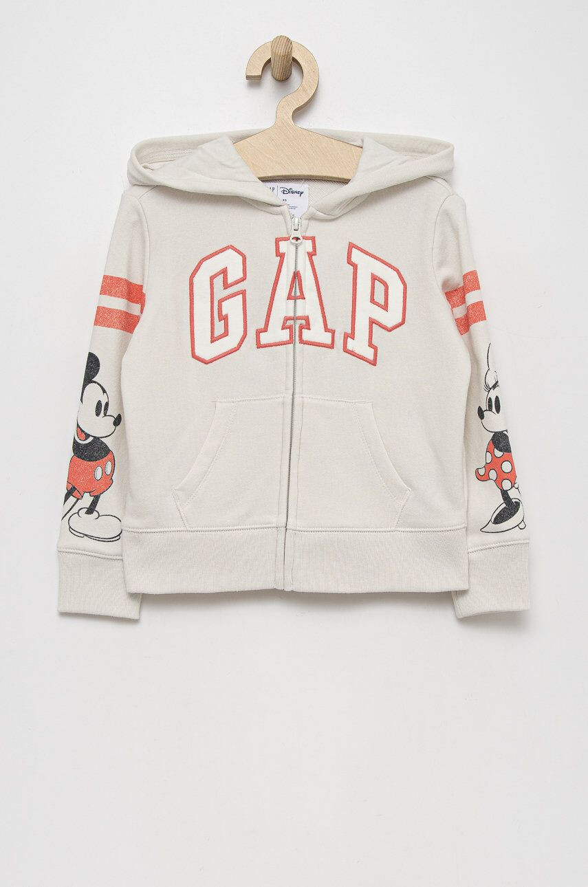 Gap bluza copii culoarea bej cu imprimeu - Pled.ro