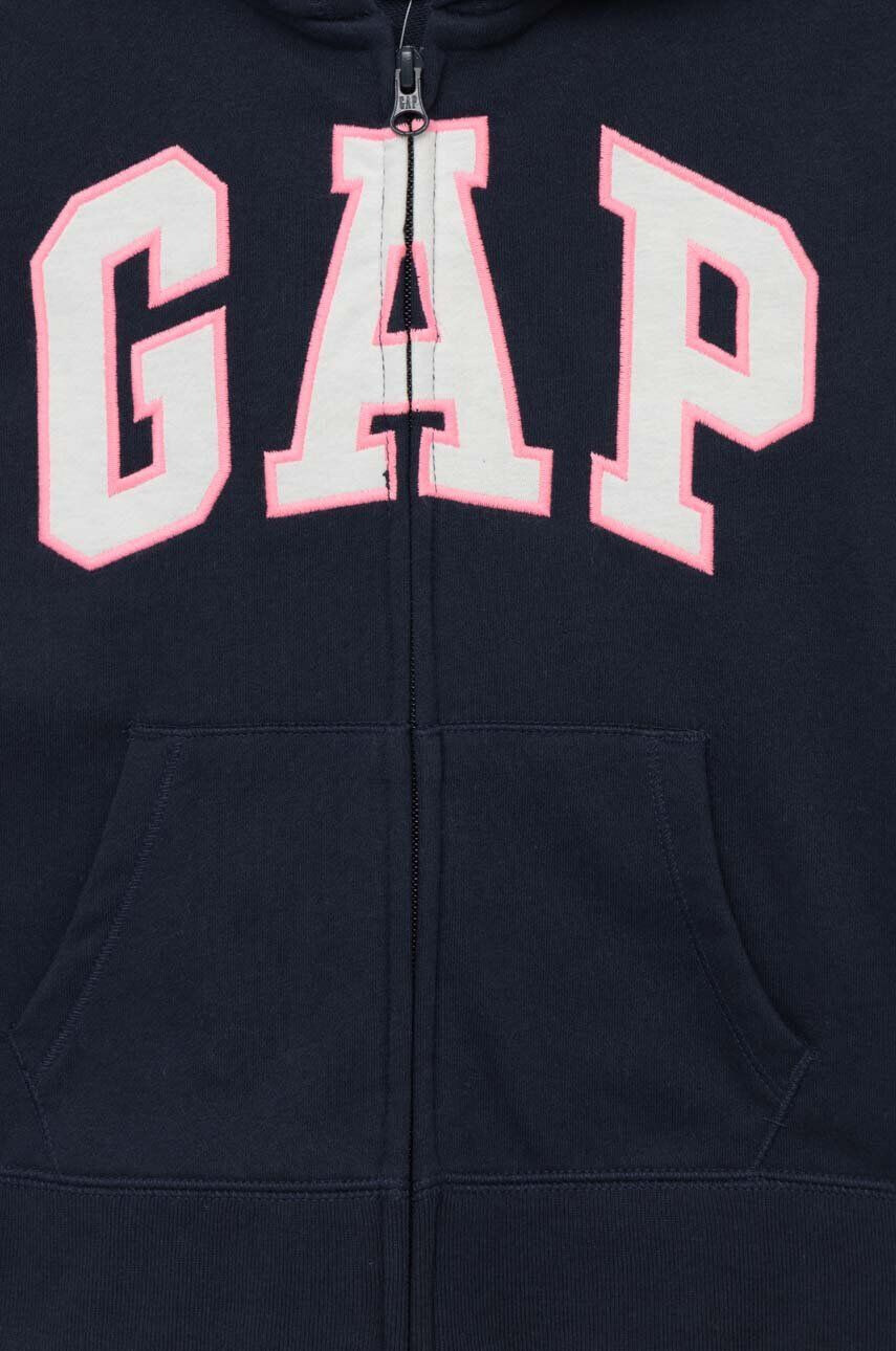 Gap bluza copii culoarea albastru marin cu glugă cu imprimeu - Pled.ro