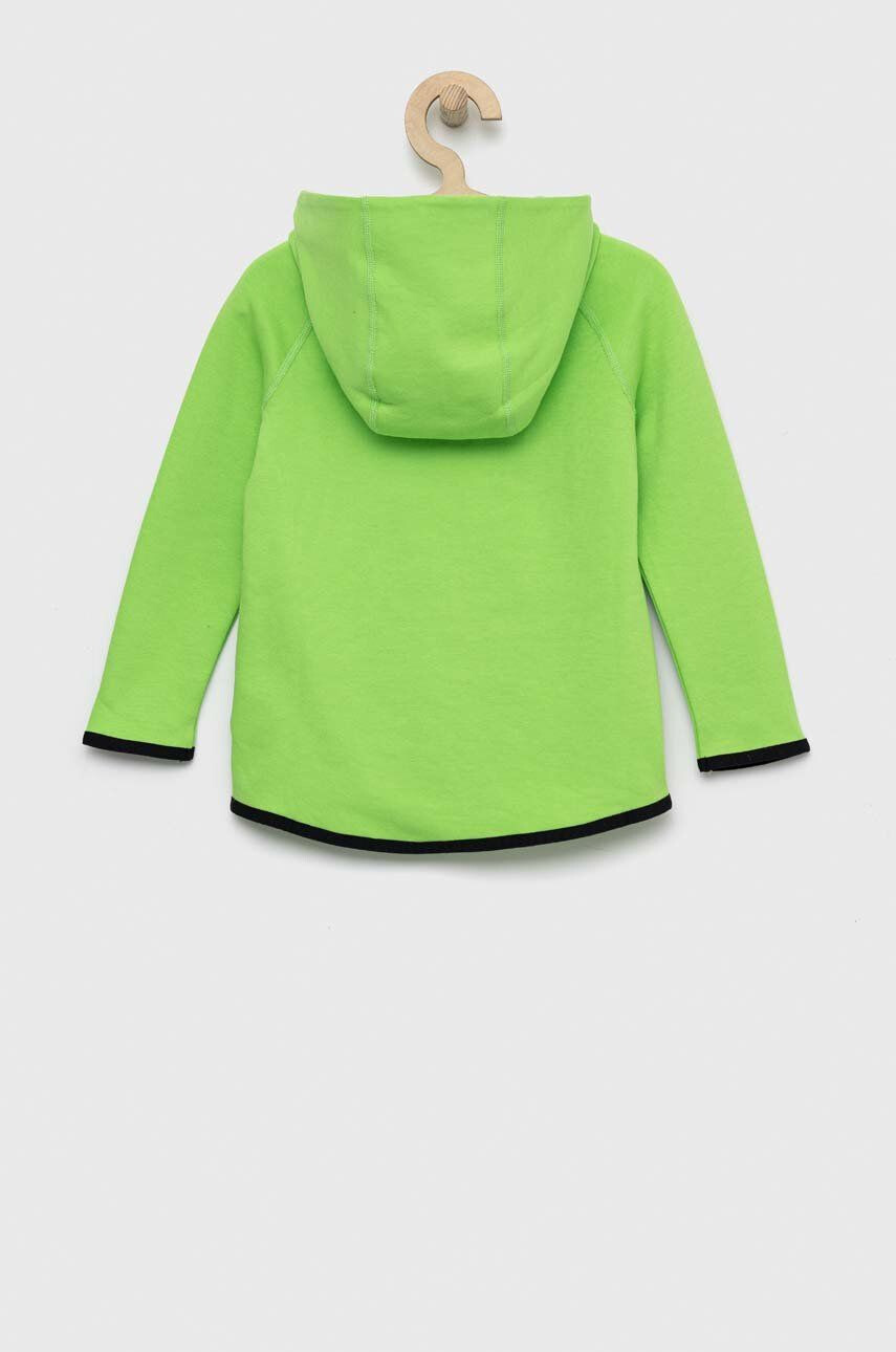 Gap bluza copii culoarea verde cu glugă neted - Pled.ro