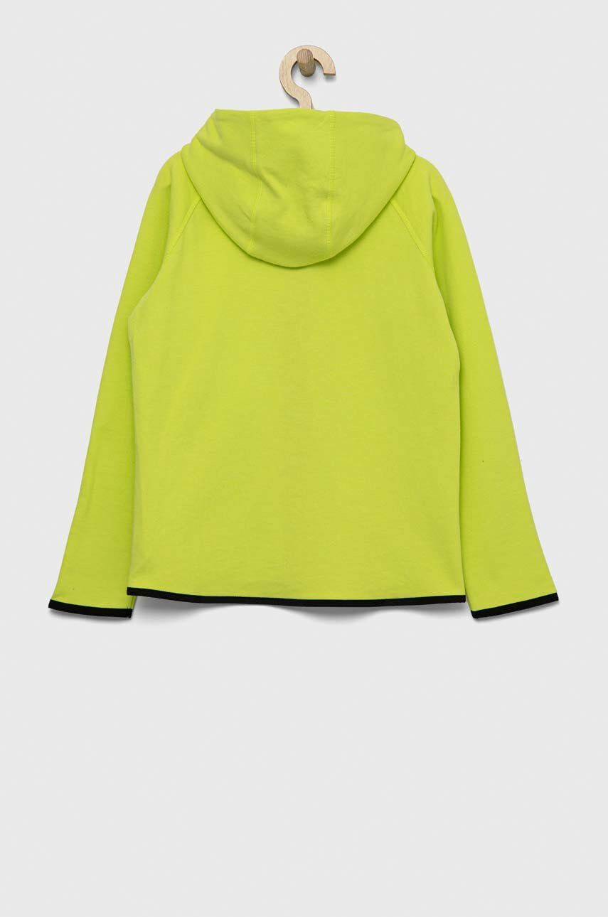 Gap bluza copii culoarea verde cu glugă neted - Pled.ro