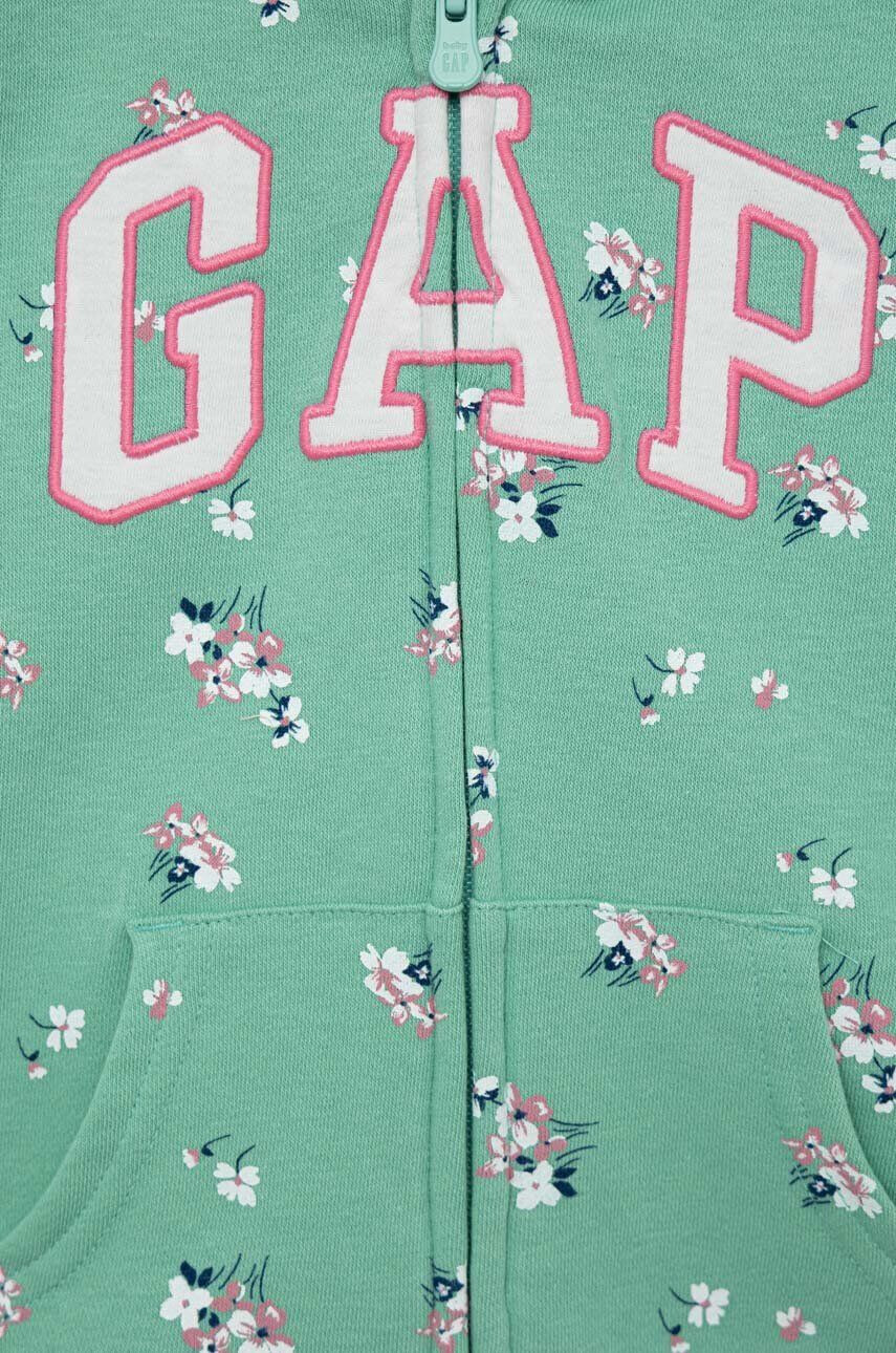 Gap bluza copii culoarea turcoaz cu glugă modelator - Pled.ro