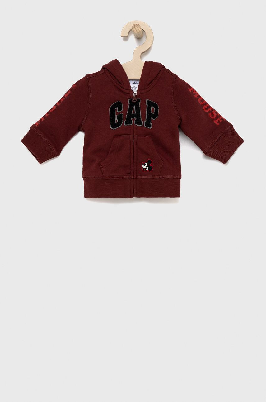 Gap bluza copii X Disney culoarea alb cu glugă cu imprimeu - Pled.ro