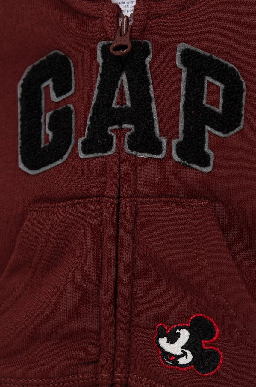 Gap bluza copii X Disney culoarea alb cu glugă cu imprimeu - Pled.ro