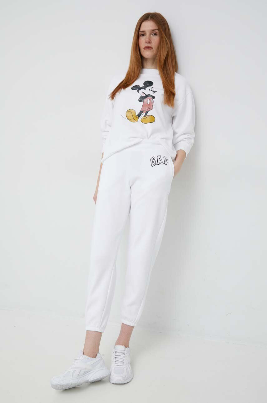 Gap bluza x Disney femei culoarea alb cu imprimeu - Pled.ro