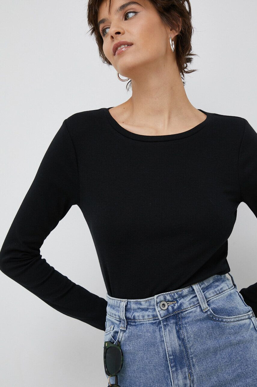 Gap longsleeve femei culoarea negru - Pled.ro