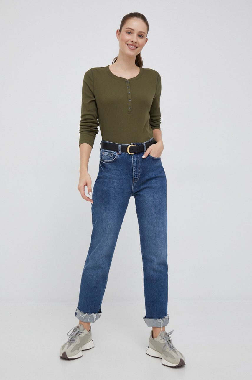 Gap longsleeve femei culoarea verde - Pled.ro