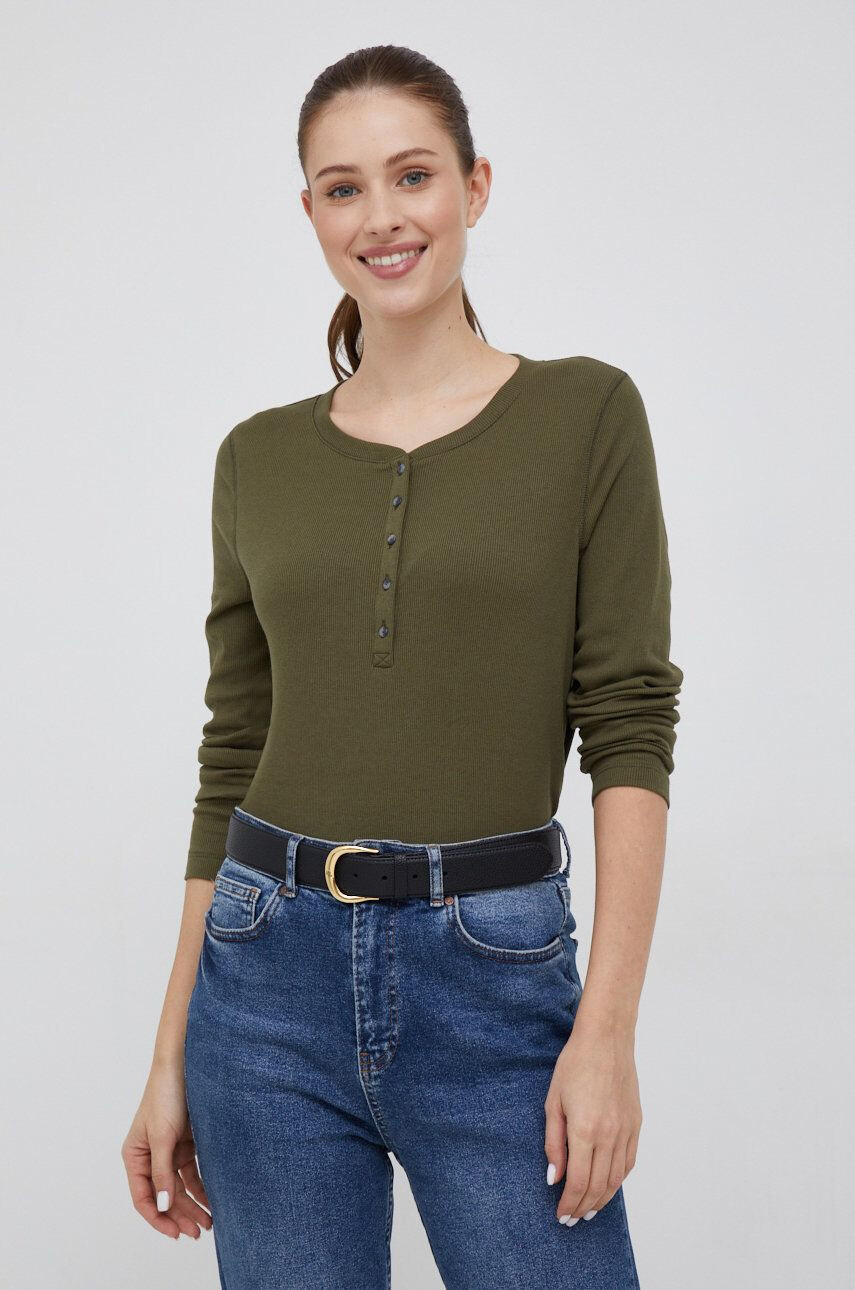 Gap longsleeve femei culoarea verde - Pled.ro