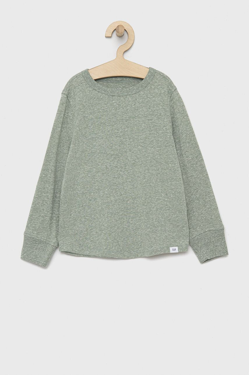 Gap longsleeve copii culoarea verde melanj - Pled.ro