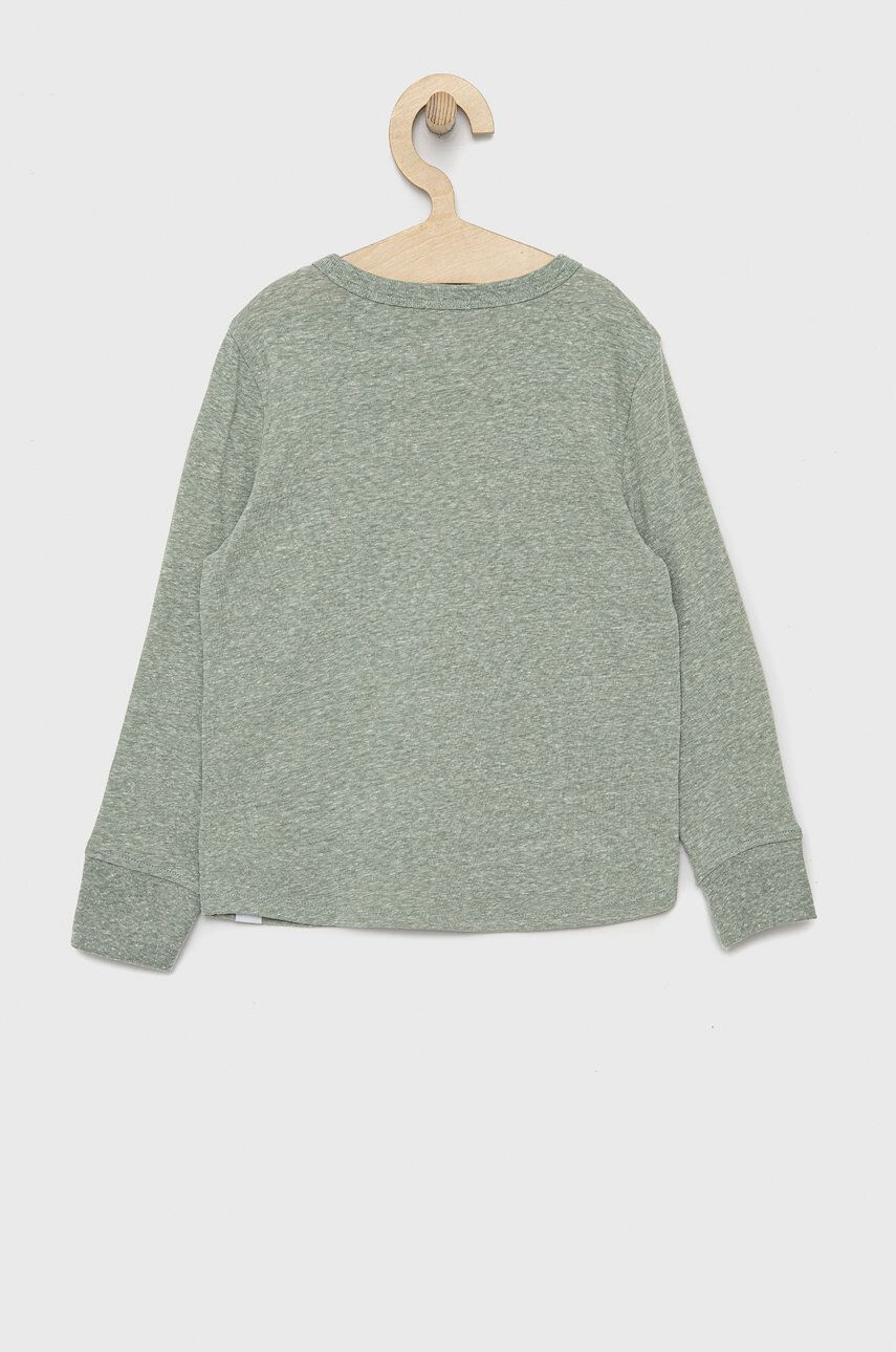 Gap longsleeve copii culoarea verde melanj - Pled.ro