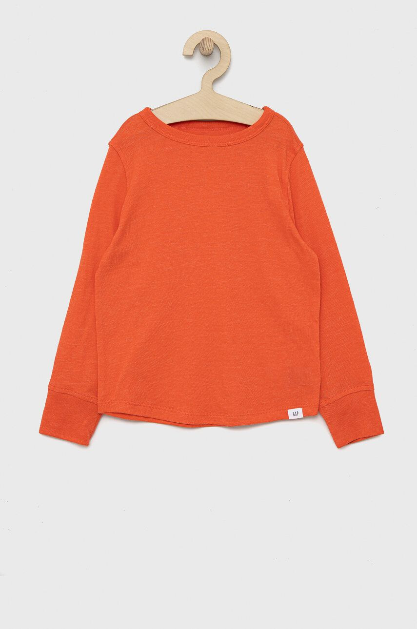 Gap longsleeve copii culoarea portocaliu melanj - Pled.ro