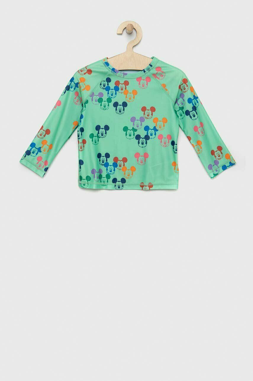 Gap longsleeve de baie pentru copii x Disney culoarea verde modelator - Pled.ro