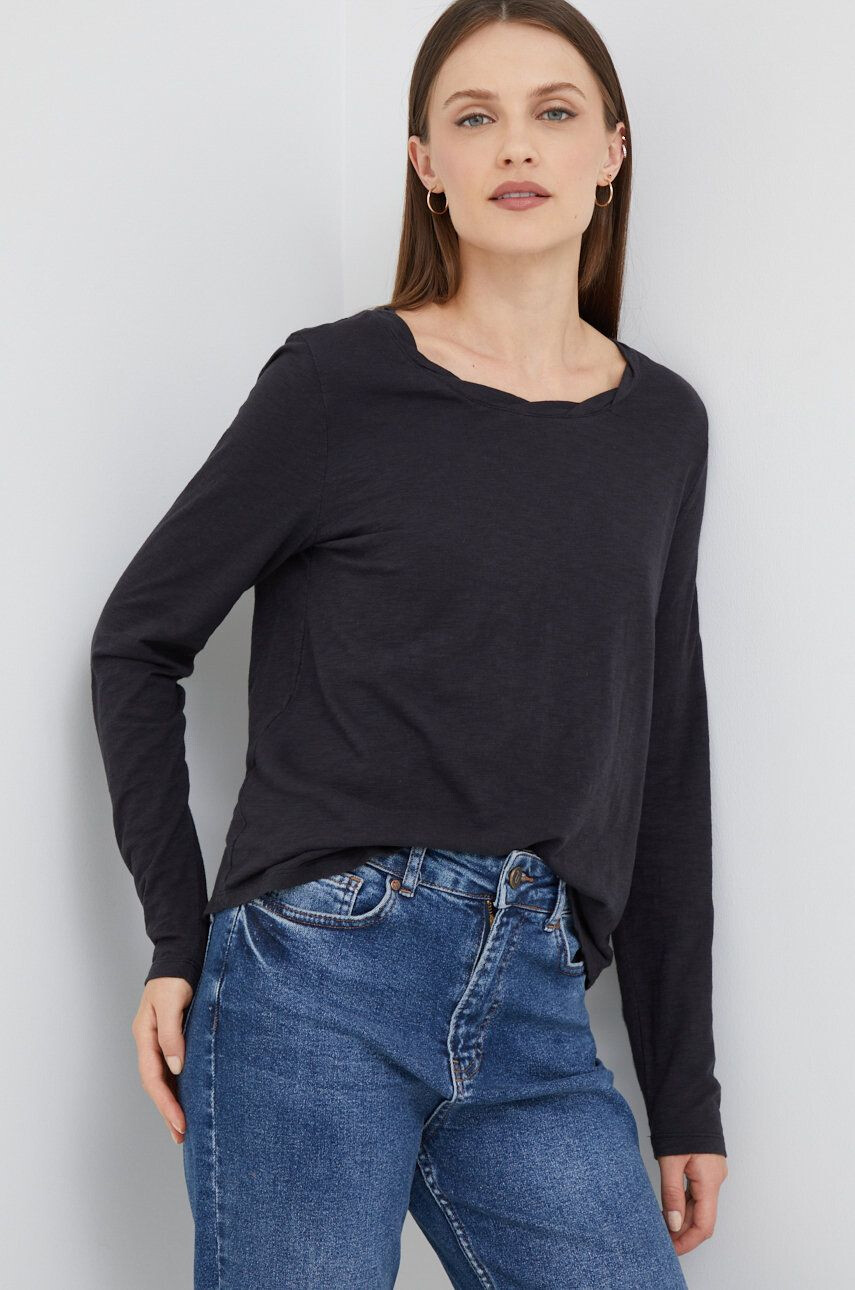 Gap longsleeve din bumbac culoarea negru - Pled.ro