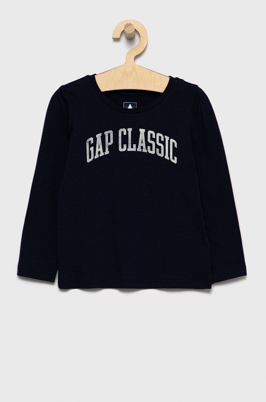 Gap Longsleeve din bumbac pentru copii culoarea albastru marin - Pled.ro