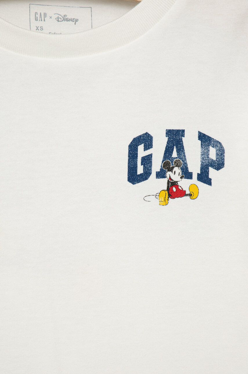 Gap longsleeve din bumbac pentru copii culoarea alb cu imprimeu - Pled.ro