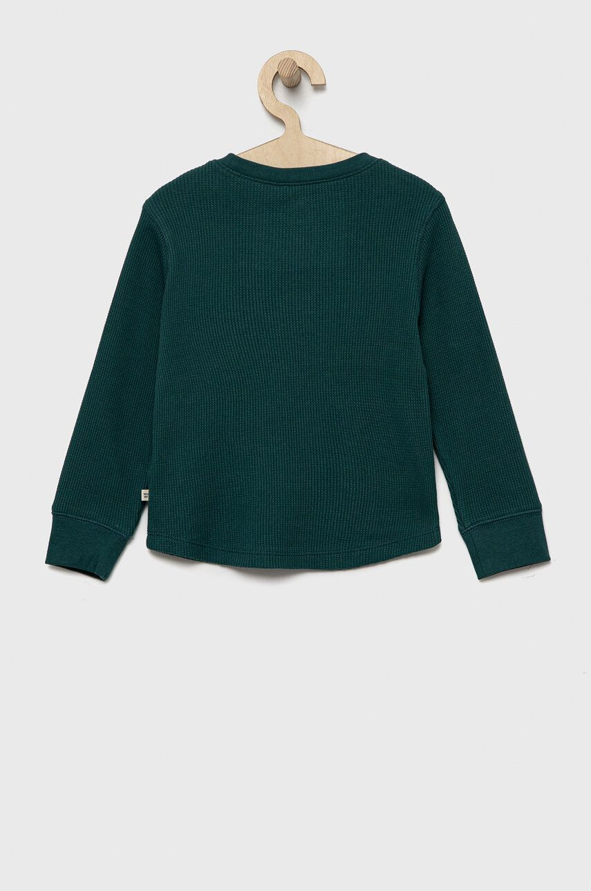 Gap longsleeve din bumbac pentru copii culoarea verde neted - Pled.ro