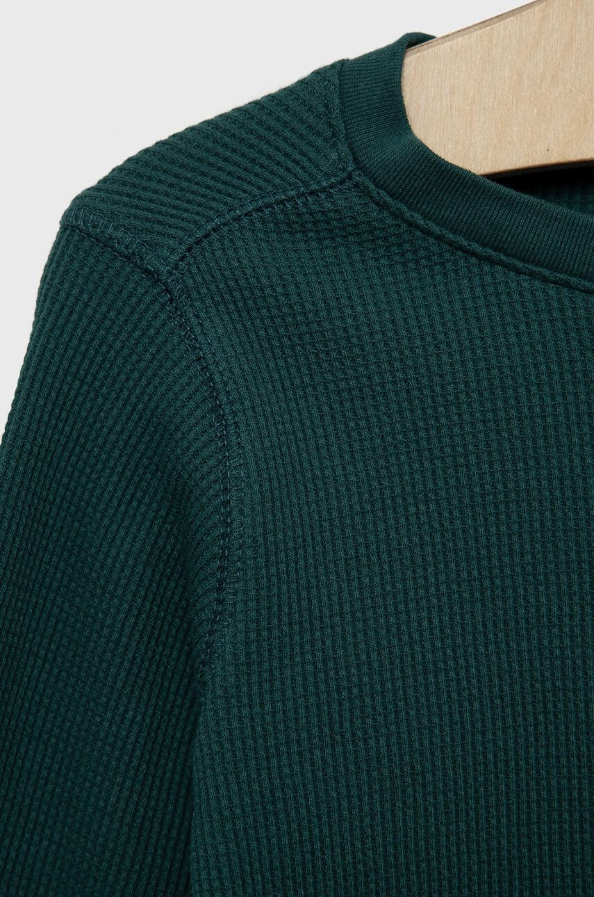 Gap longsleeve din bumbac pentru copii culoarea verde neted - Pled.ro