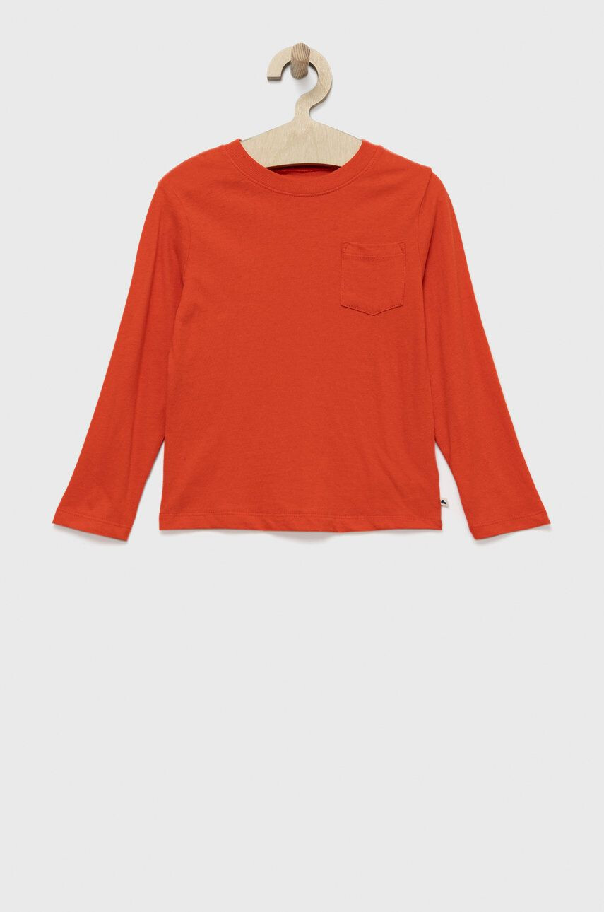 Gap longsleeve din bumbac pentru copii culoarea portocaliu cu imprimeu - Pled.ro