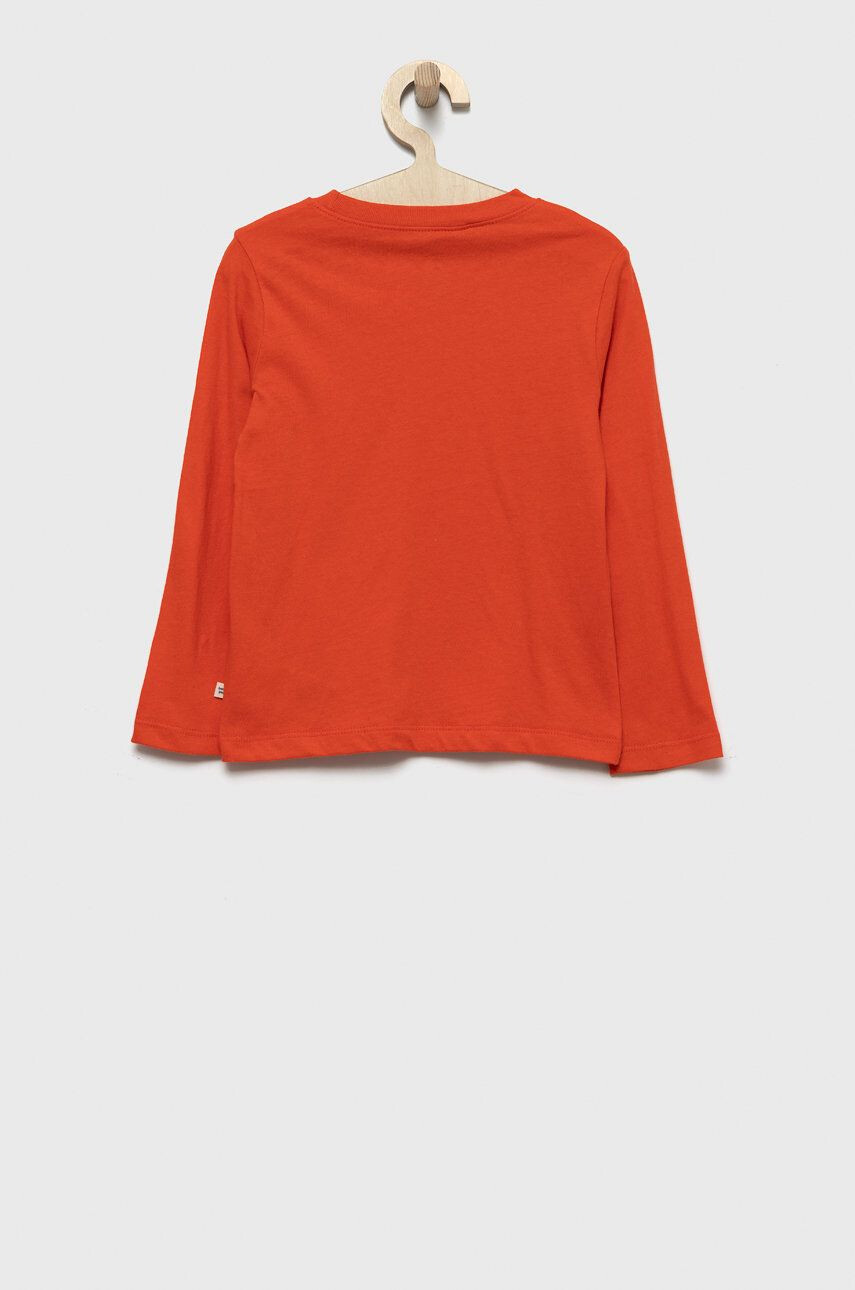 Gap longsleeve din bumbac pentru copii culoarea portocaliu cu imprimeu - Pled.ro