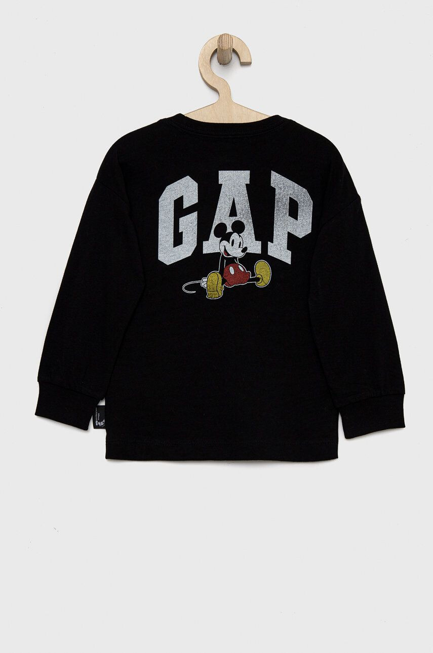 Gap longsleeve din bumbac pentru copii culoarea negru cu imprimeu - Pled.ro