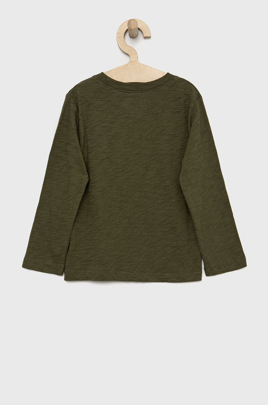 Gap longsleeve din bumbac pentru copii culoarea verde cu imprimeu - Pled.ro