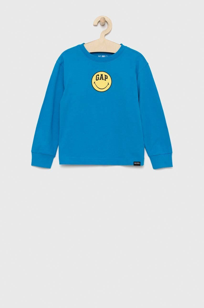 Gap longsleeve din bumbac pentru copii X Smiley cu imprimeu - Pled.ro