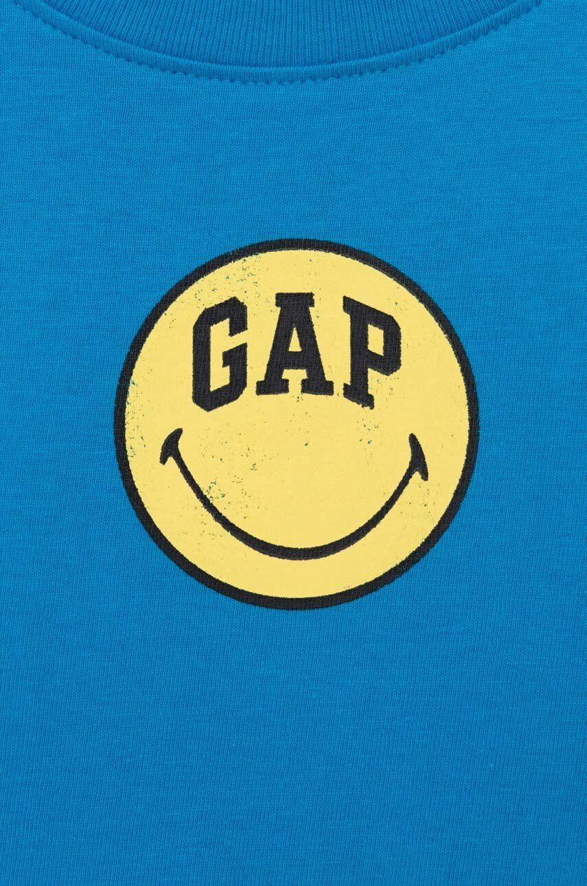 Gap longsleeve din bumbac pentru copii X Smiley cu imprimeu - Pled.ro