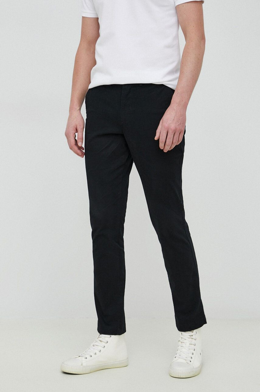 Gap pantaloni barbati culoarea negru drept - Pled.ro