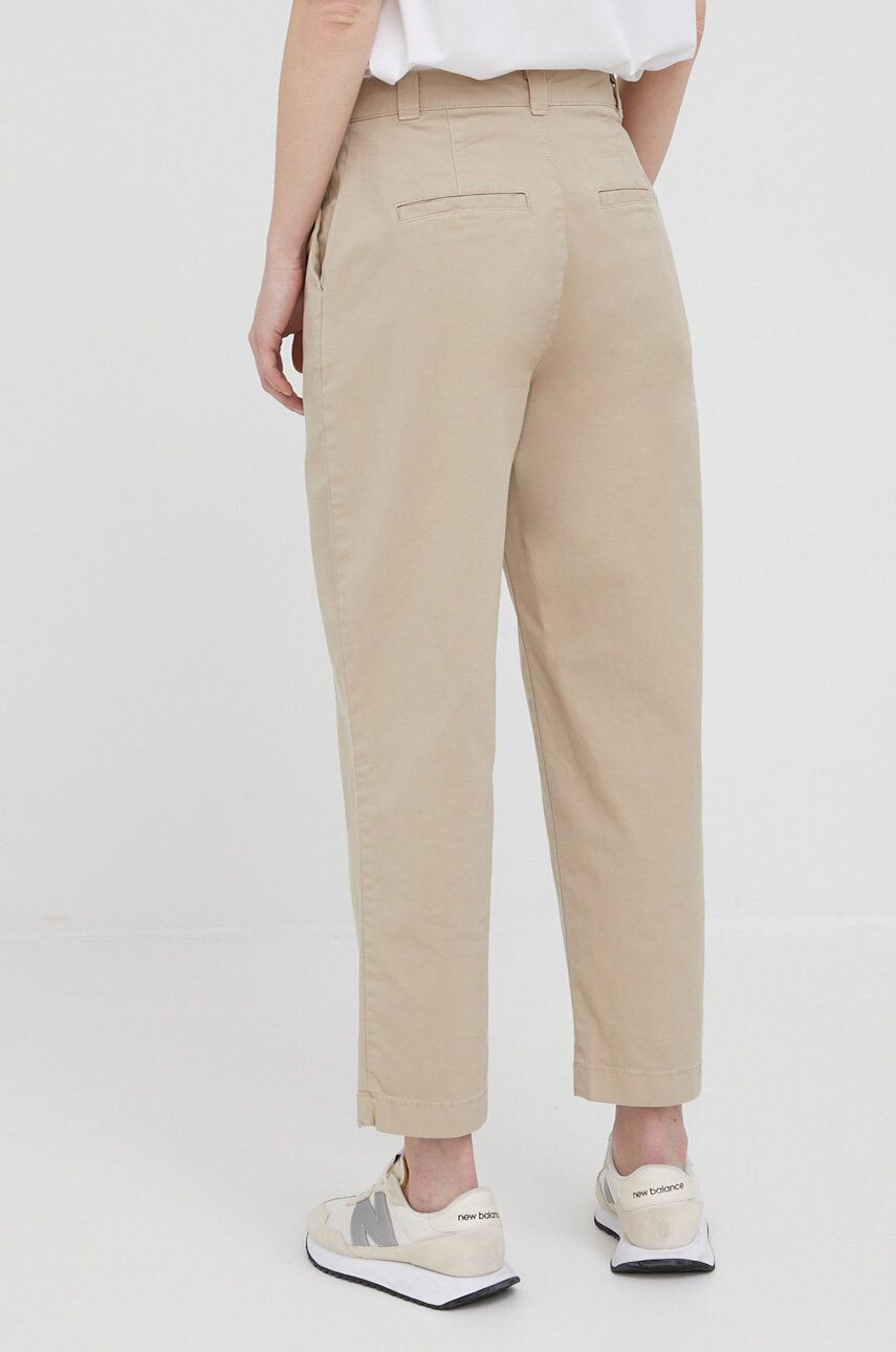 Gap pantaloni femei culoarea bej drept high waist - Pled.ro