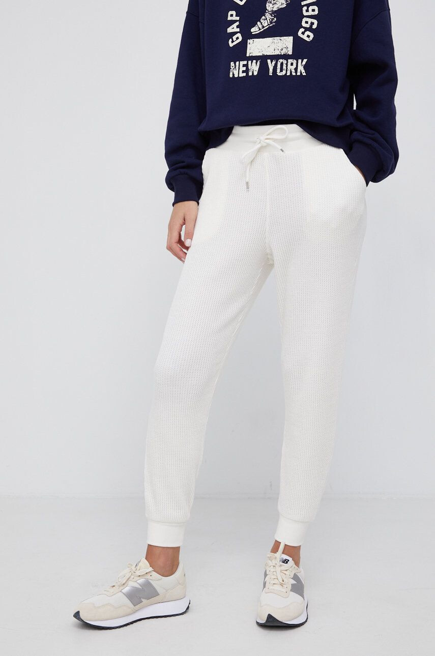 Gap Pantaloni femei culoarea alb - Pled.ro