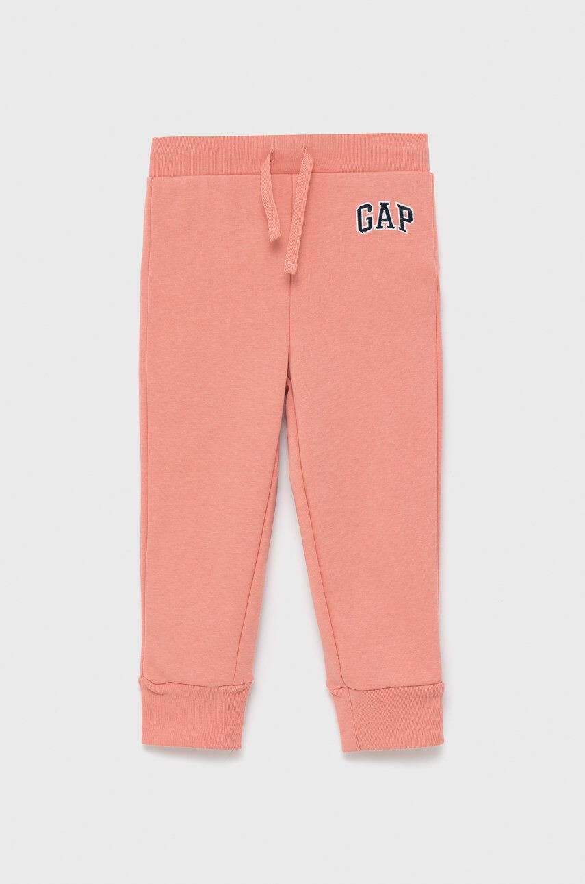 Gap pantaloni copii culoarea portocaliu cu imprimeu - Pled.ro