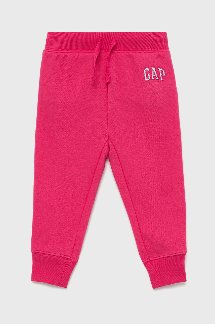 Gap pantaloni copii culoarea roz cu imprimeu - Pled.ro