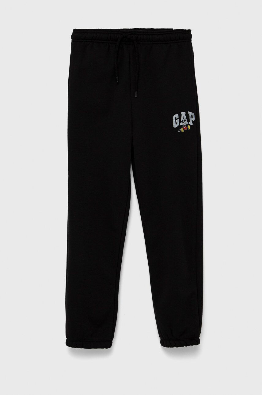 Gap pantaloni copii culoarea negru cu imprimeu - Pled.ro