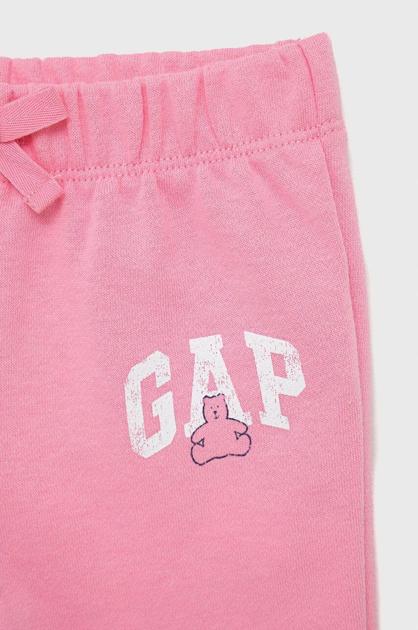 Gap pantaloni copii culoarea roz cu imprimeu - Pled.ro