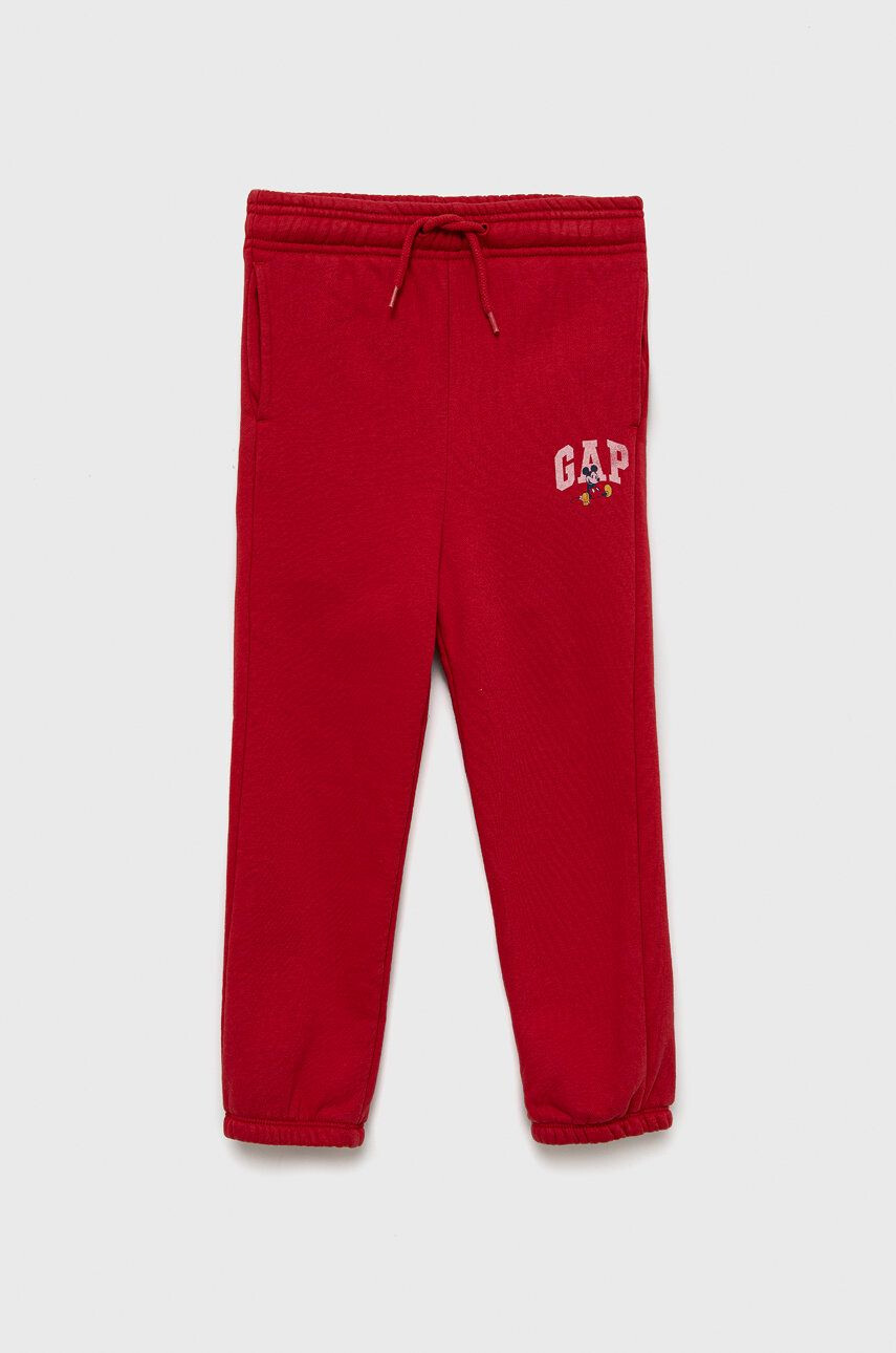 Gap pantaloni copii culoarea rosu cu imprimeu - Pled.ro