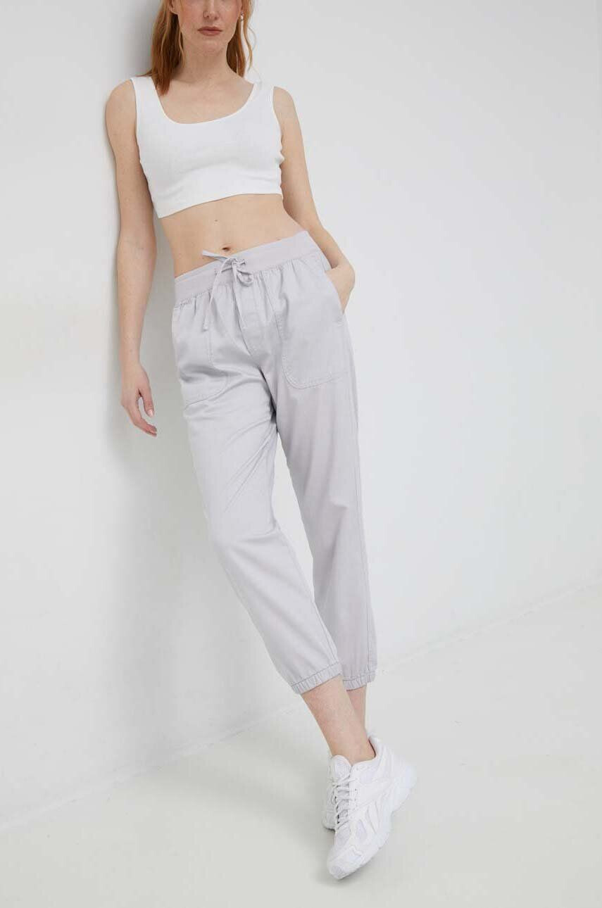 Gap pantaloni de bumbac culoarea gri high waist - Pled.ro