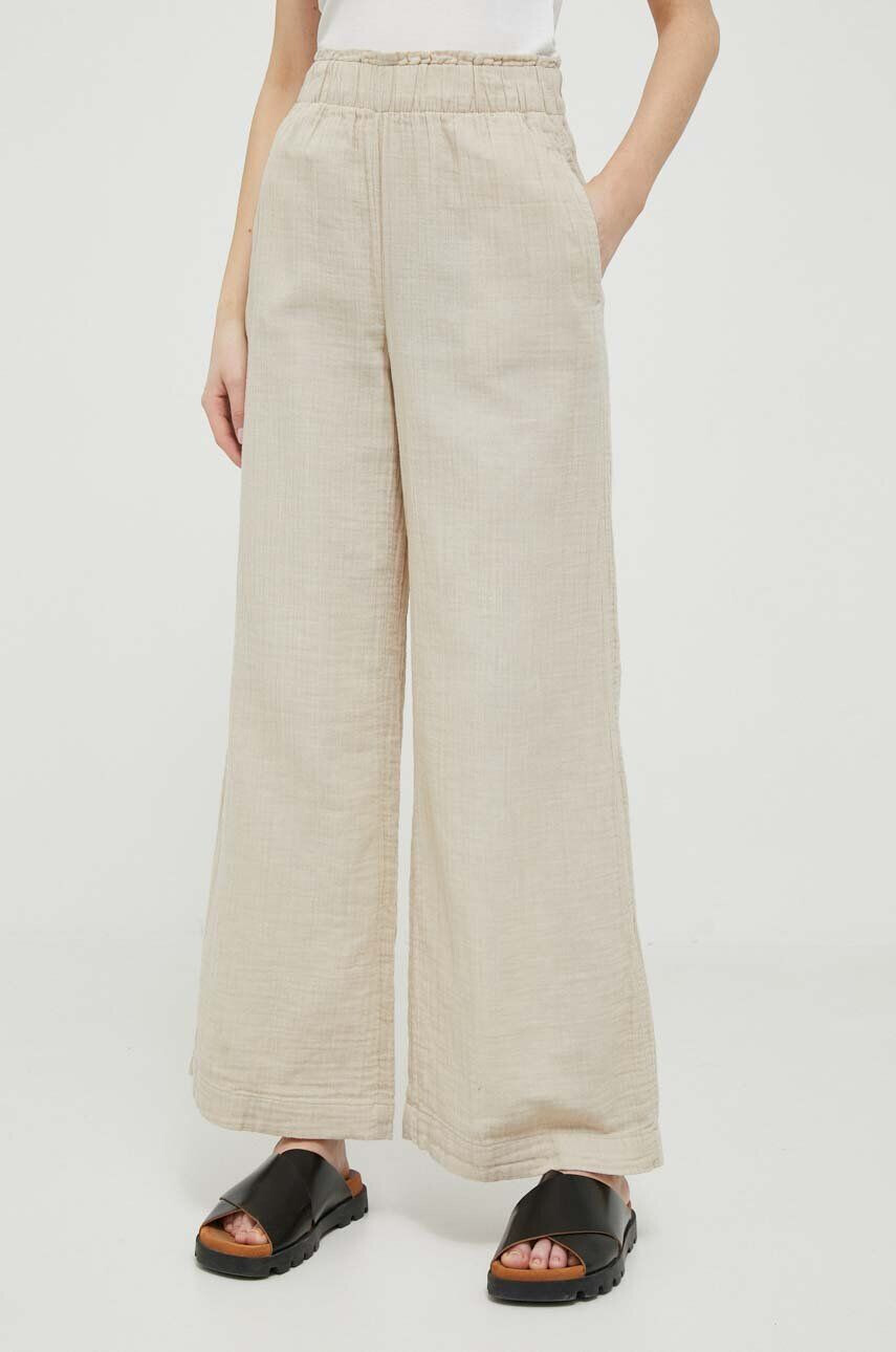 Gap pantaloni de bumbac culoarea bej lat high waist - Pled.ro