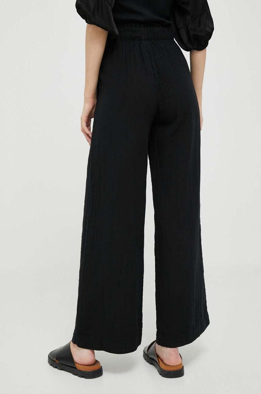 Gap pantaloni de bumbac culoarea negru lat high waist - Pled.ro